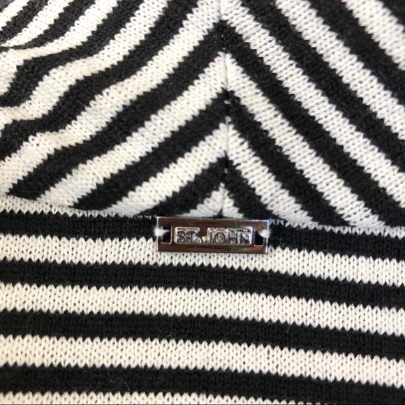 St. John Striped Cascading Open Front Cardigan - Picture 7 of 7